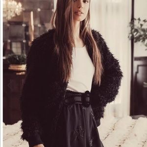 NWT Chaser Faux Fur Black Bomber Jacket